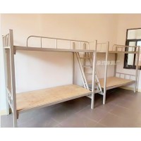 两连体双层床 插销式安装 牢固稳定保障学生们的睡眠质量